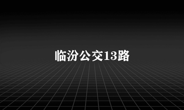 临汾公交13路