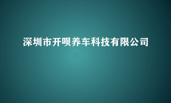 深圳市开呗养车科技有限公司