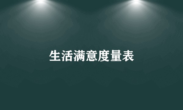 生活满意度量表
