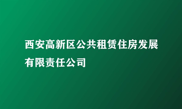 西安高新区公共租赁住房发展有限责任公司