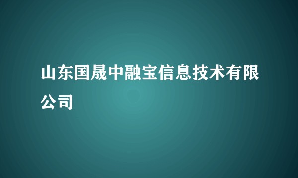 山东国晟中融宝信息技术有限公司