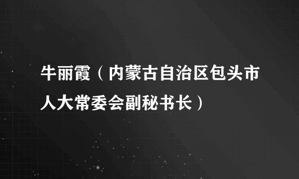 牛丽霞（内蒙古自治区包头市人大常委会副秘书长）