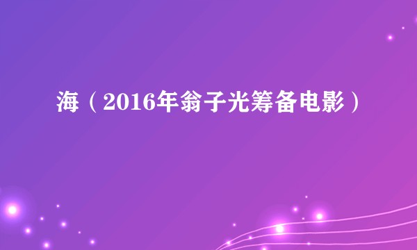海（2016年翁子光筹备电影）