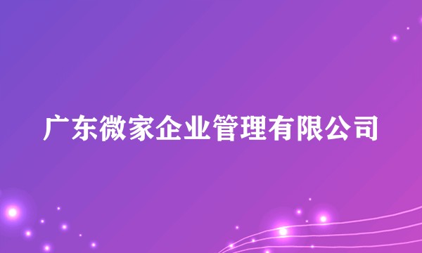 广东微家企业管理有限公司