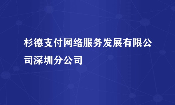 杉德支付网络服务发展有限公司深圳分公司