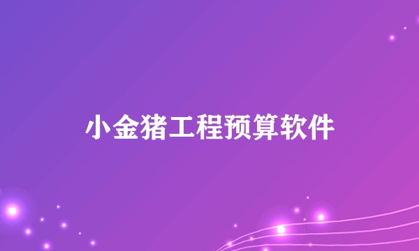 小金猪工程预算软件