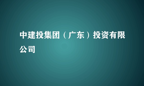 中建投集团（广东）投资有限公司