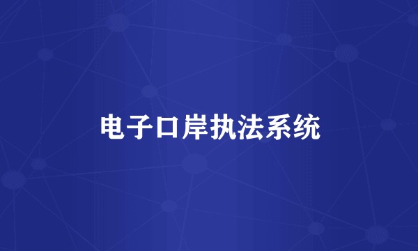 电子口岸执法系统