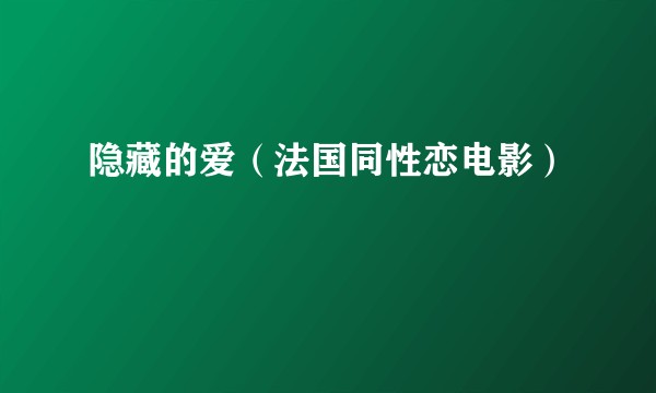 隐藏的爱(法国同性恋电影)