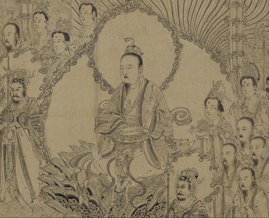 白描道君像图