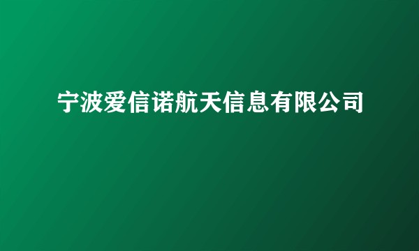 宁波爱信诺航天信息有限公司