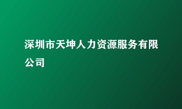 深圳市天坤人力资源服务有限公司