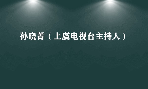 孙晓菁（上虞电视台主持人）