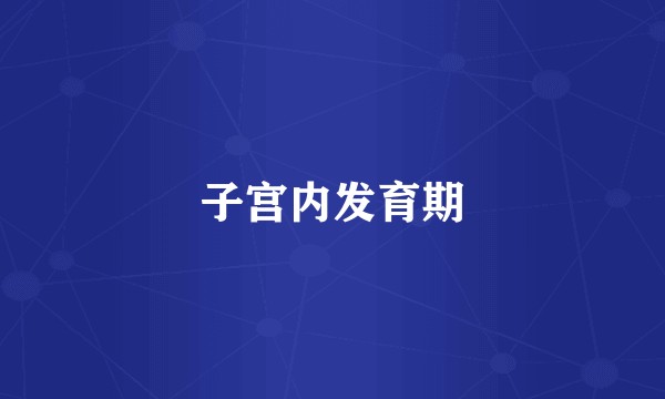 子宫内发育期