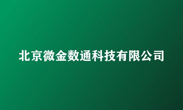 北京微金数通科技有限公司