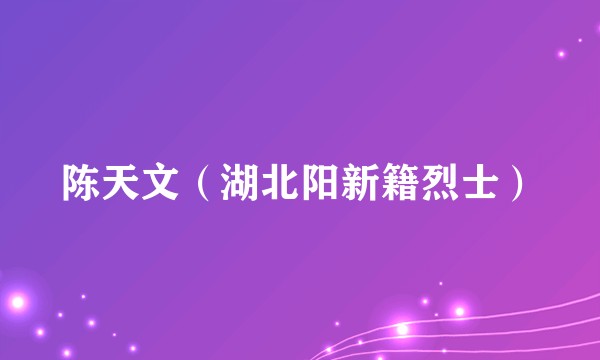 陈天文（湖北阳新籍烈士）