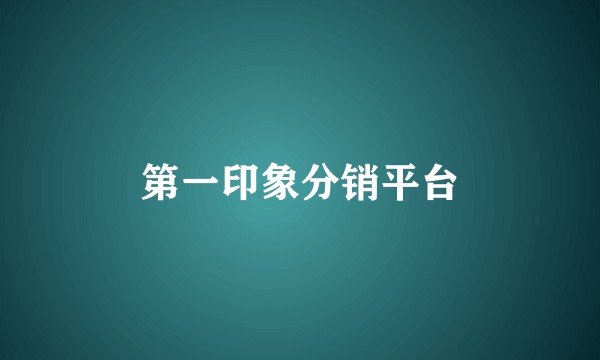 第一印象分销平台