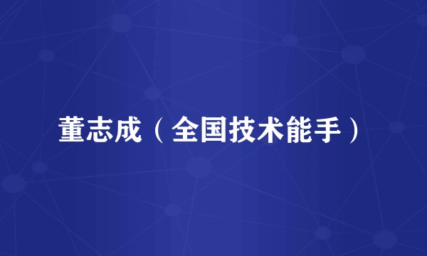 董志成（全国技术能手）