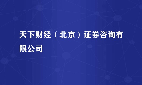 天下财经（北京）证券咨询有限公司