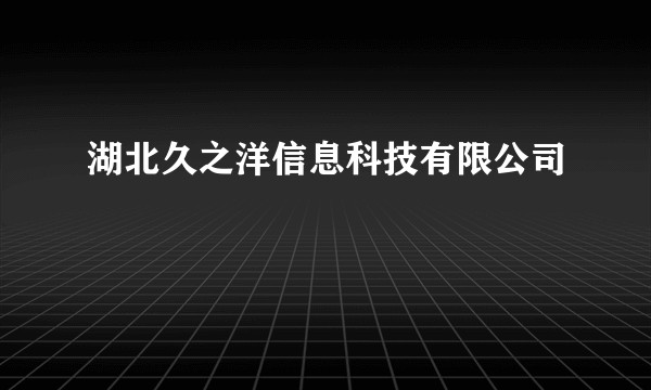 湖北久之洋信息科技有限公司