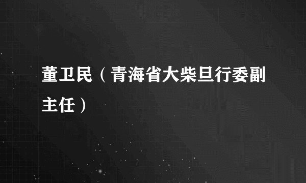 董卫民（青海省大柴旦行委副主任）