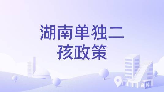 湖南单独二孩政策