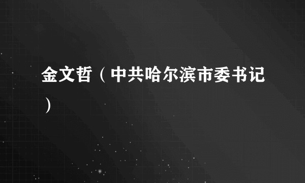金文哲(中共哈尔滨市委书记)
