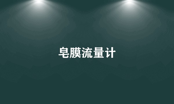 皂膜流量计