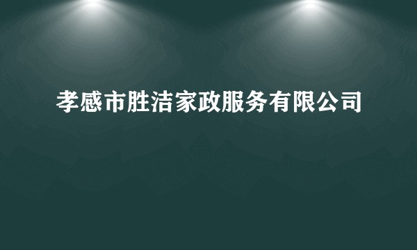 孝感市胜洁家政服务有限公司