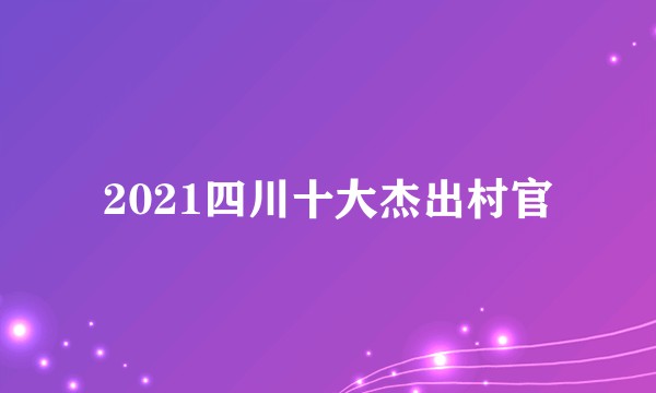 2021四川十大杰出村官