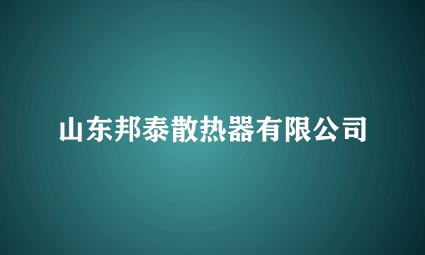 山东邦泰散热器有限公司
