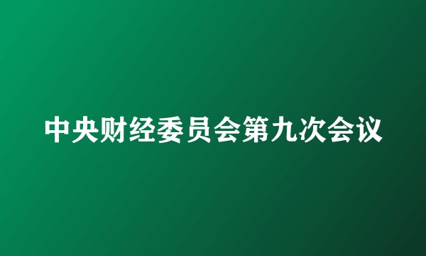 中央财经委员会第九次会议