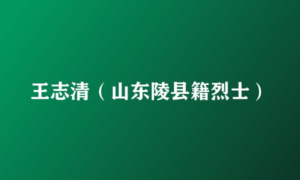 王志清（山东陵县籍烈士）