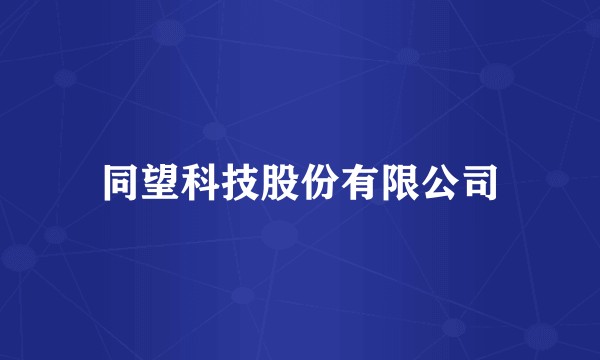 同望科技股份有限公司