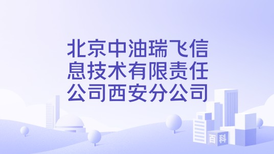 北京中油瑞飞信息技术有限责任公司西安分公司