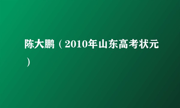 陈大鹏（2010年山东高考状元）