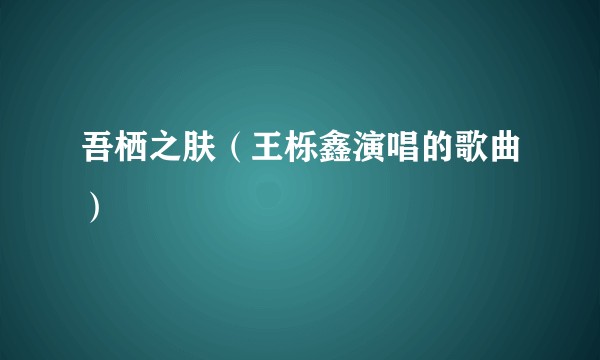 吾栖之肤（王栎鑫演唱的歌曲）