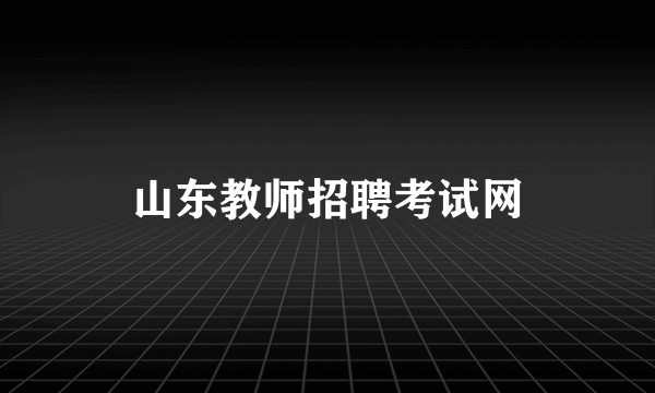 山东教师招聘考试网