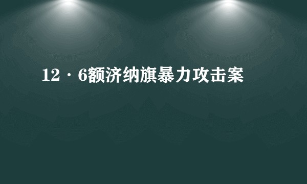 12·6额济纳旗暴力攻击案
