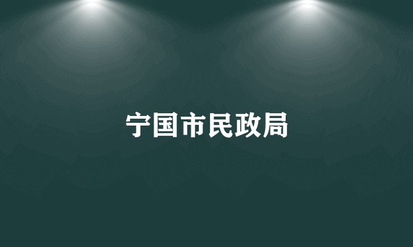 宁国市民政局