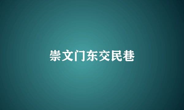 崇文门东交民巷