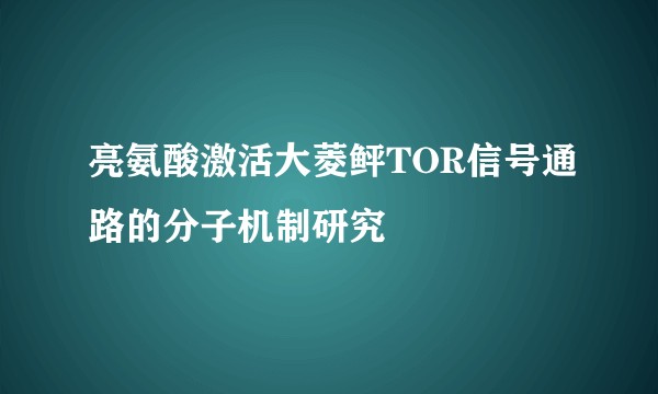 亮氨酸激活大菱鲆TOR信号通路的分子机制研究
