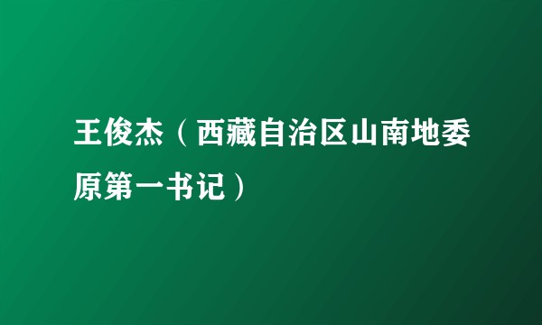 王俊杰（西藏自治区山南地委原第一书记）