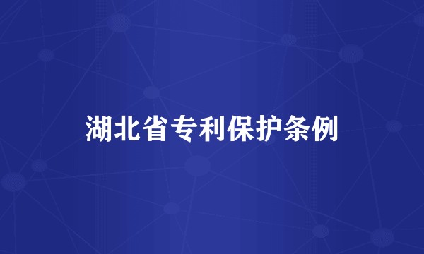 湖北省专利保护条例