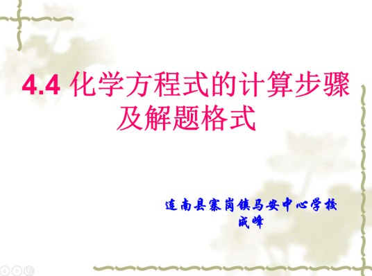 化学方程式的计算步骤及解题格式