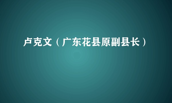 卢克文（广东花县原副县长）