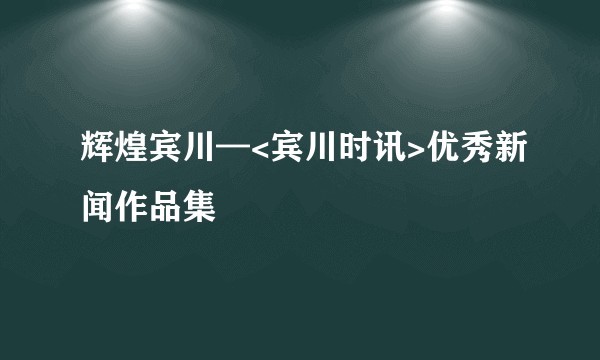 辉煌宾川—<宾川时讯>优秀新闻作品集