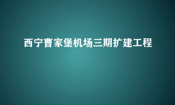 西宁曹家堡机场三期扩建工程