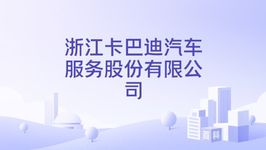 浙江卡巴迪汽车服务股份有限公司