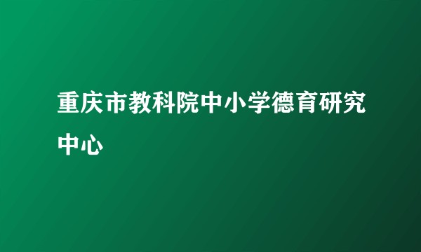 重庆市教科院中小学德育研究中心